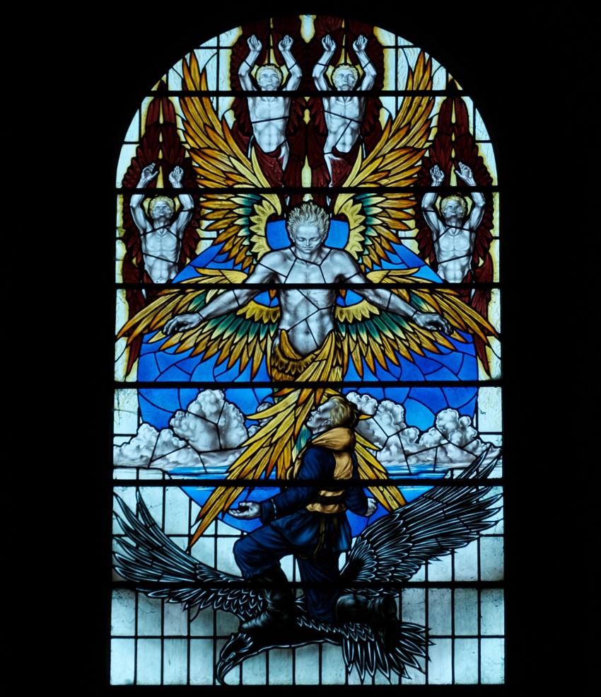 Lee Robinson  -Raven Stained Glass Window